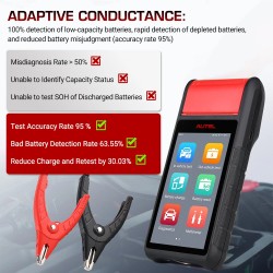 Autel MaxiBAS BT608E akkutesteri diagnostiikkatyökalu akkujen rekisteröinti 12V 24V 100–3000 CCA