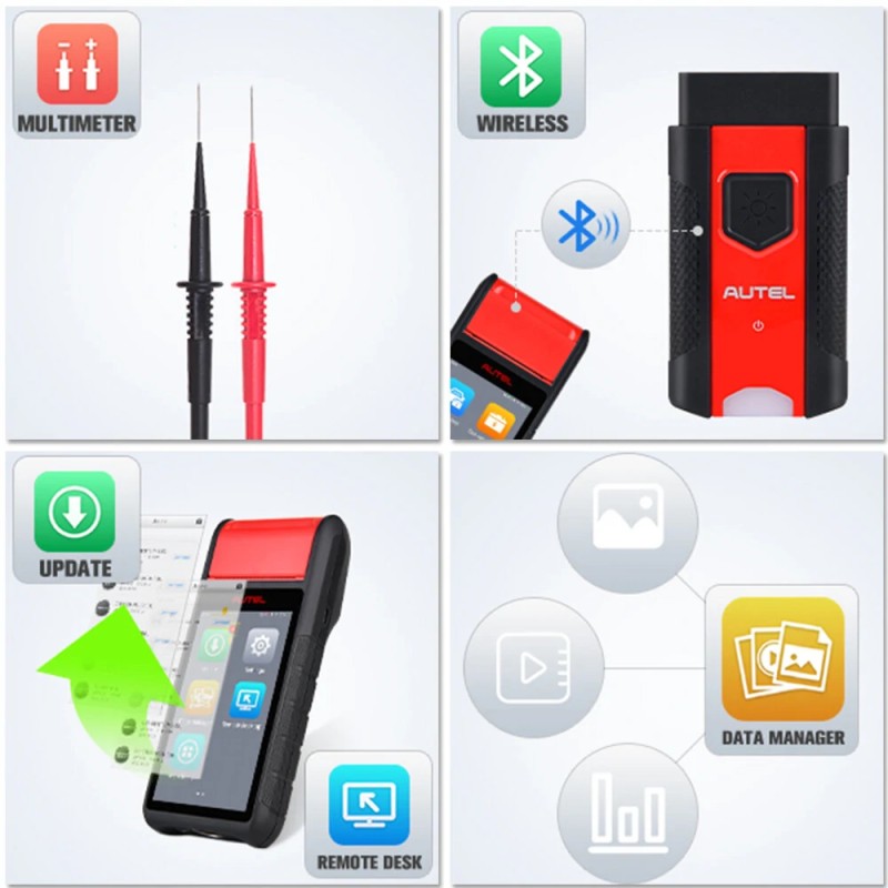 Autel MaxiBAS BT608E akkutesteri diagnostiikkatyökalu akkujen rekisteröinti 12V 24V 100–3000 CCA