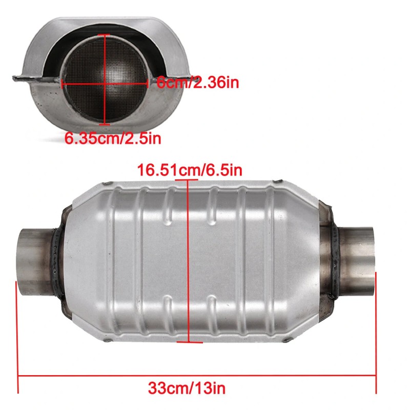 Caberre 2,5 tuuman suorituskykyinen yleismallinen katalysaattori lämpösuojalla ruostumaton teräs