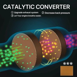 Caberre 2,5 tuuman suorituskykyinen yleismallinen katalysaattori lämpösuojalla ruostumaton teräs