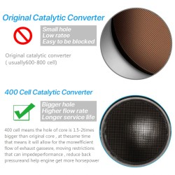 Caberre 2,5 tuuman suorituskykyinen yleismallinen katalysaattori lämpösuojalla ruostumaton teräs