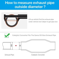 Caberre 2,5 tuuman suorituskykyinen yleismallinen katalysaattori lämpösuojalla ruostumaton teräs