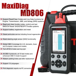 Autel MD806 auton diagnostiikkatyökalu OBD2 täysi järjestelmädiagnostiikka neljän järjestelmän seitsemän nollauspalvelua