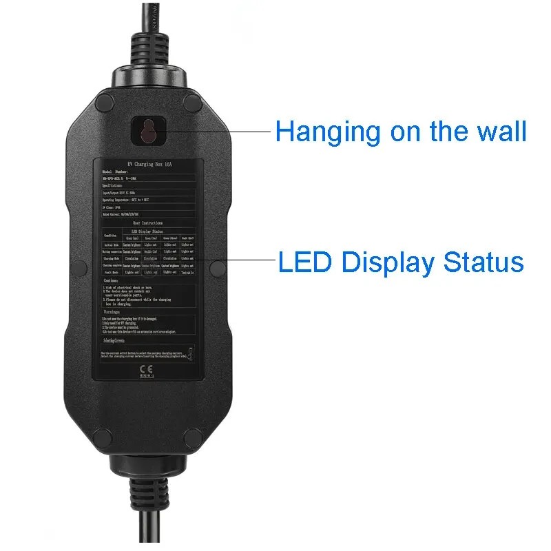 EE1650K tyyppi 2 5-metrinen seinäkiinnitteinen kannettava latausasema kotikäyttöön säädettävä 6–16A