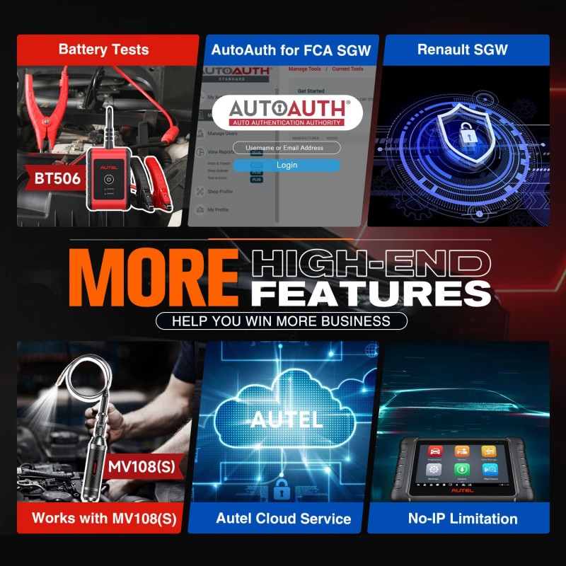 Autel DS808S BT OBD2 diagnostiikkatyökalu kaksisuuntainen ohjaus ECU-koodaus 7-tuumainen näyttö