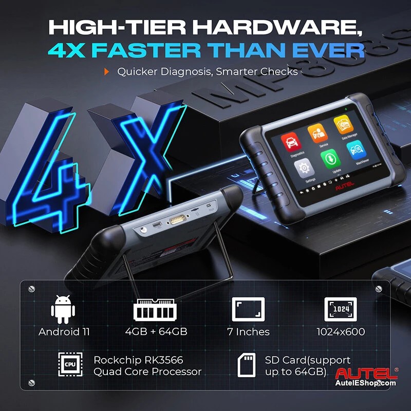 Autel MaxiPRO MP808S KIT autodiagnostiikkaskanneri ohjausyksikön verkkokoodaus ja yli kolmekymmentä erikoistoimintoa