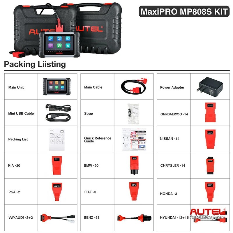 Autel MaxiPRO MP808S KIT autodiagnostiikkaskanneri ohjausyksikön verkkokoodaus ja yli kolmekymmentä erikoistoimintoa
