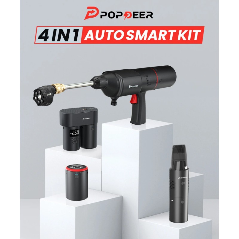 POPDEER PD-E Pro V2 monitoiminen langaton rengastäyttöpumppu autonpesuri pölynimuri varavirtalähde