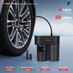 POPDEER PD-E Pro V2 monitoiminen langaton rengastäyttöpumppu autonpesuri pölynimuri varavirtalähde