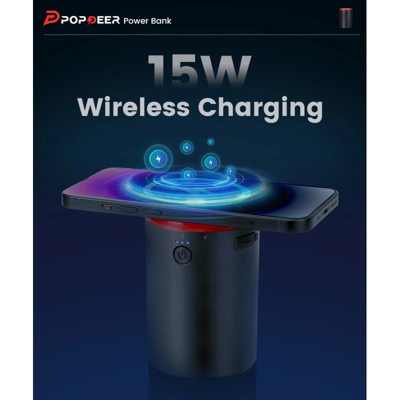 POPDEER PD-E Pro V2 monitoiminen langaton rengastäyttöpumppu autonpesuri pölynimuri varavirtalähde