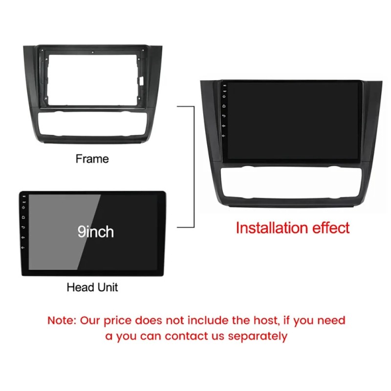 Yhdeksän tuuman auton kaksois-DIN paneelikehys asennussarja BMW 1-sarja E87/E81