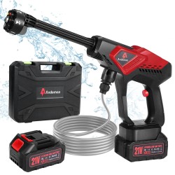 Kannettava akkukäyttöinen korkeapainepesuri pitkäkestoinen akku 4 0 Ah nopea lataus kuusi suutinta