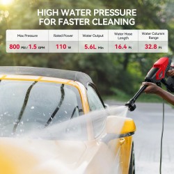 Kannettava akkukäyttöinen korkeapainepesuri pitkäkestoinen akku 4,0 Ah nopea lataus kuusi suutinta