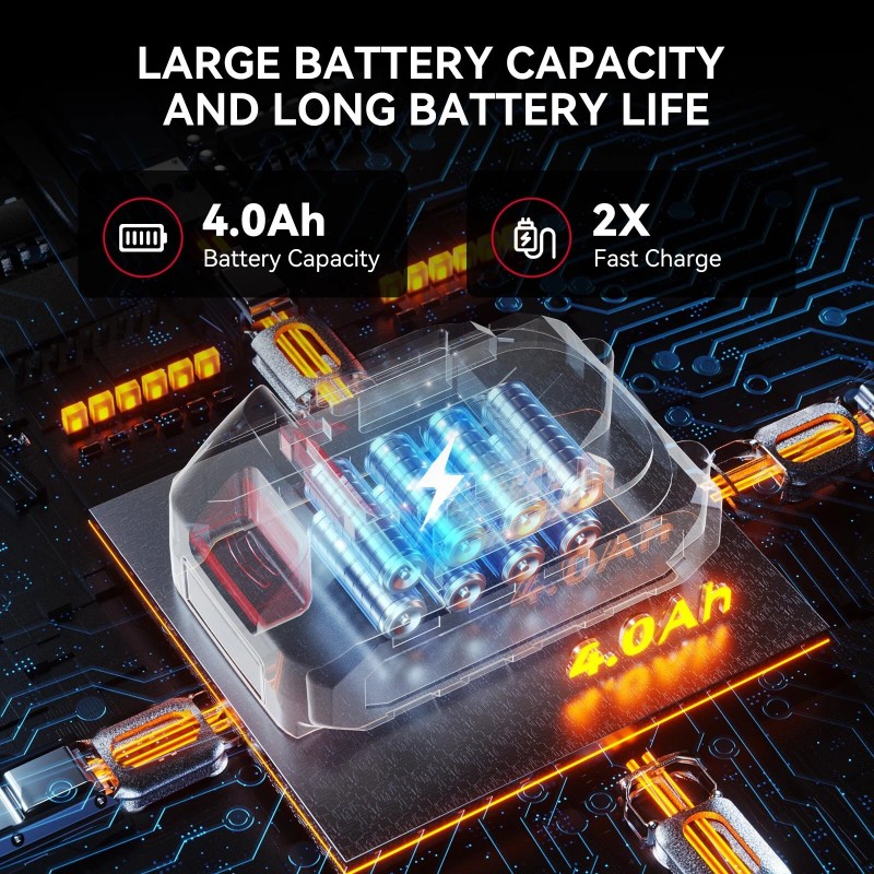 Kannettava akkukäyttöinen korkeapainepesuri pitkäkestoinen akku 4,0 Ah nopea lataus kuusi suutinta