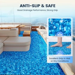 EVA 3M-liimainen kansimatto 240x90cm 6mm paksu naamiointikuvioitu sininen liukumaton