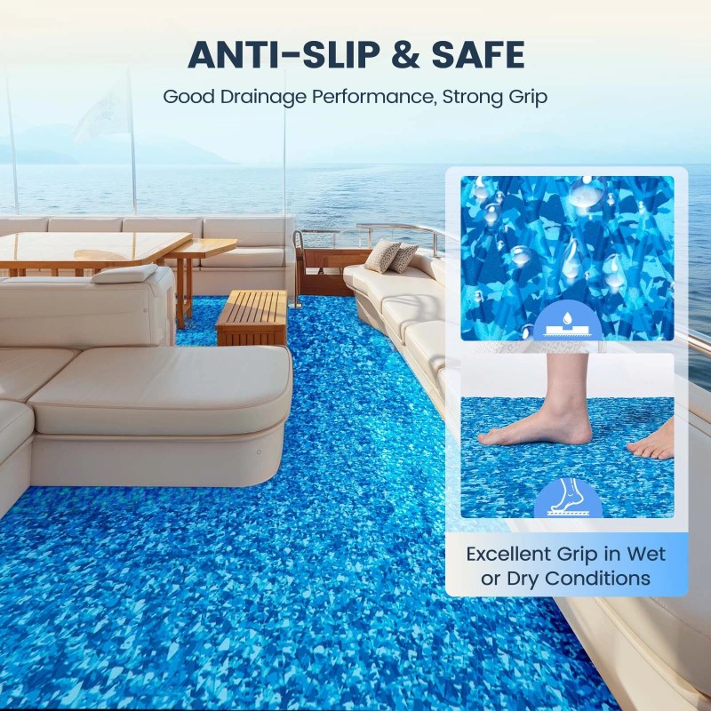 EVA 3M-liimainen kansimatto 240x90cm 6mm paksu naamiointikuvioitu sininen liukumaton