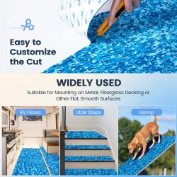 EVA 3M-liimainen kansimatto 240x90cm 6mm paksu naamiointikuvioitu sininen liukumaton