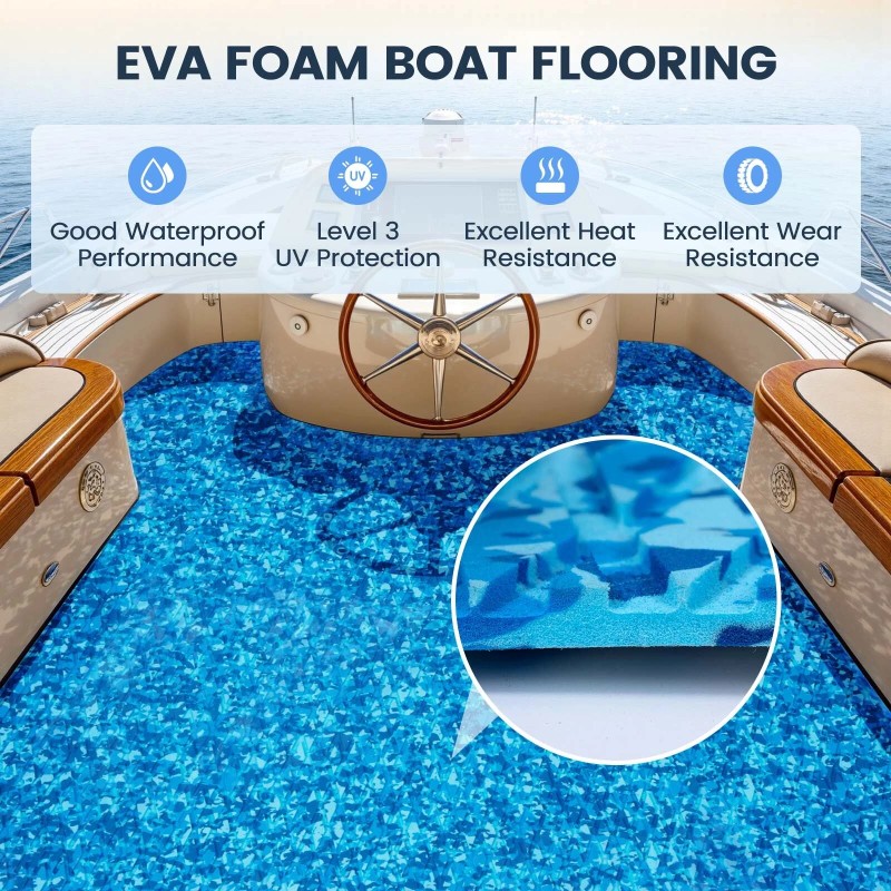 EVA 3M-liimainen kansimatto 240x90cm 6mm paksu naamiointikuvioitu sininen liukumaton