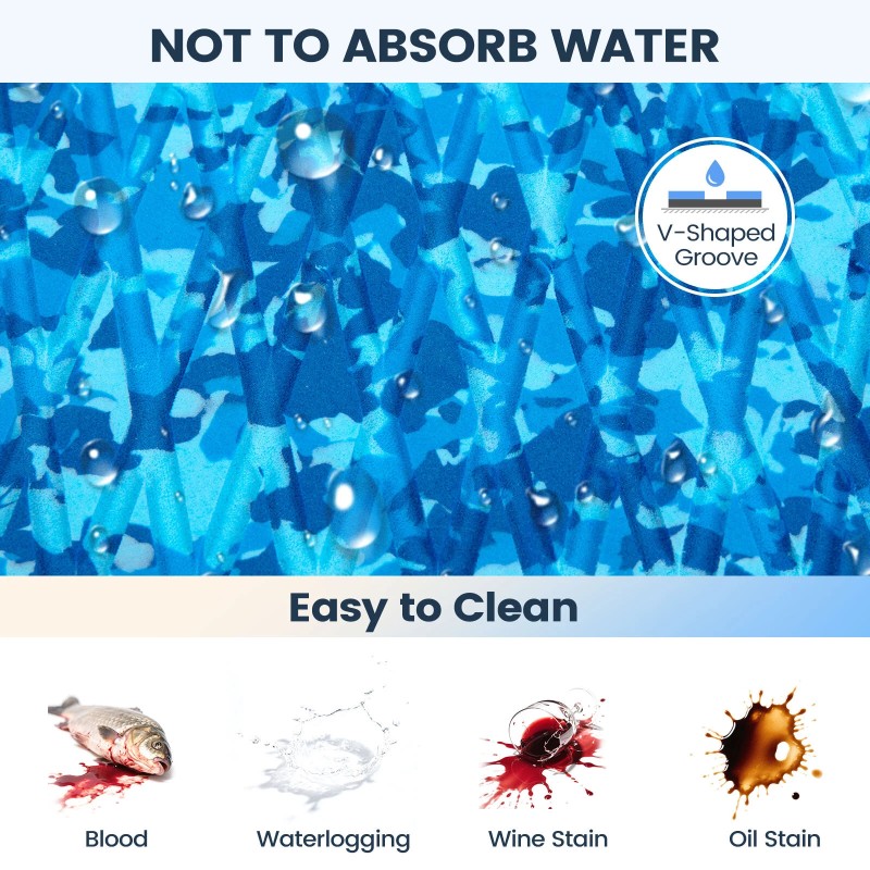 EVA 3M-liimainen kansimatto 240x90cm 6mm paksu naamiointikuvioitu sininen liukumaton