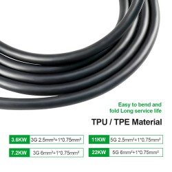 ISIGMA 3,6 kW 16 A tyyppi 2 sähköauton kannettava laturi 5 m kaapeli