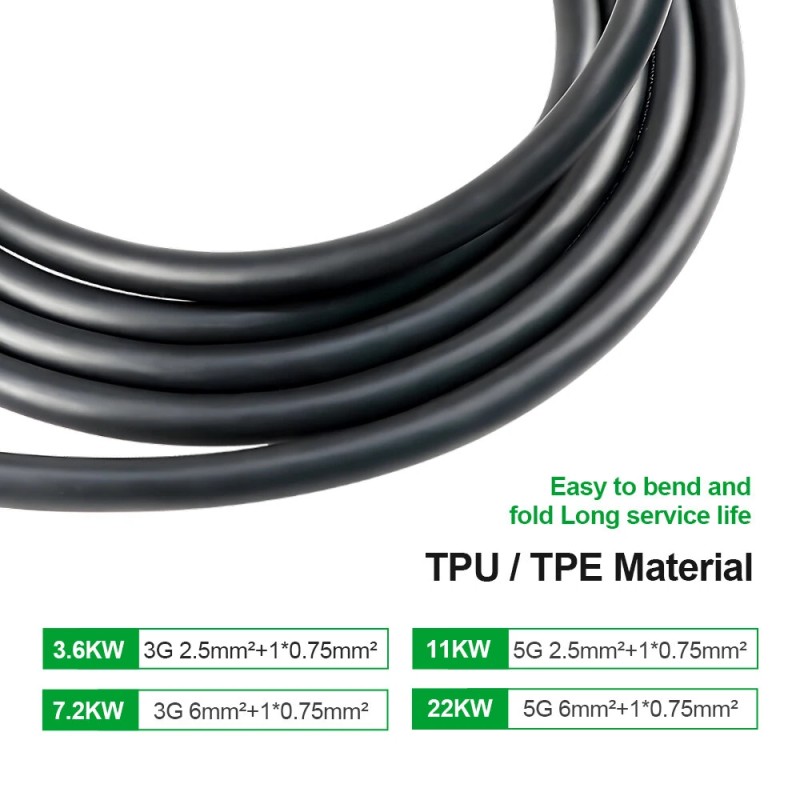 ISIGMA 3,6 kW 16 A tyyppi 2 sähköauton kannettava laturi 5 m kaapeli