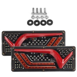 Kaksi LED vedenpitävää perävaunun takavaloa jarru ja dynaaminen vilkkuvalo kuorma autoon