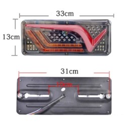 Kaksi LED-vedenpitävää perävaunun takavaloa jarru- ja dynaaminen vilkkuvalo kuorma-autoon