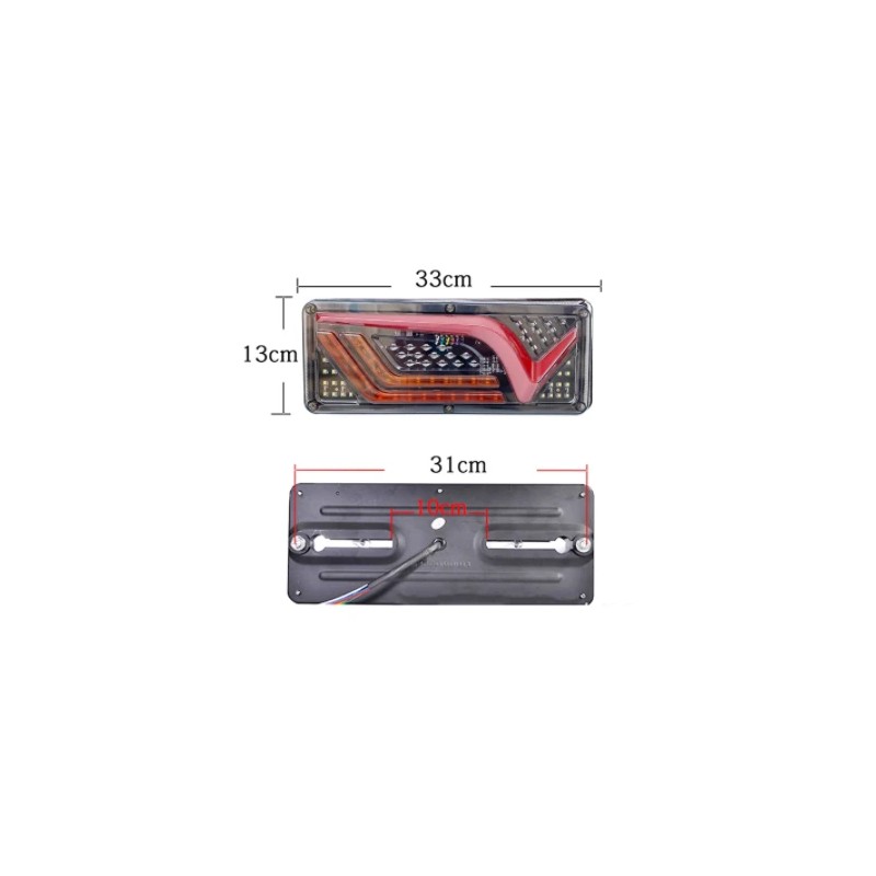 Kaksi LED-vedenpitävää perävaunun takavaloa jarru- ja dynaaminen vilkkuvalo kuorma-autoon