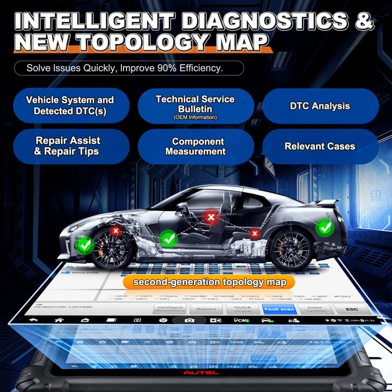 AUTEL ULTRA EV edistynyt autodiagnostiikka korkeajänniteakkujen analyysi verkkopohjainen ohjelmointi ja koodaus