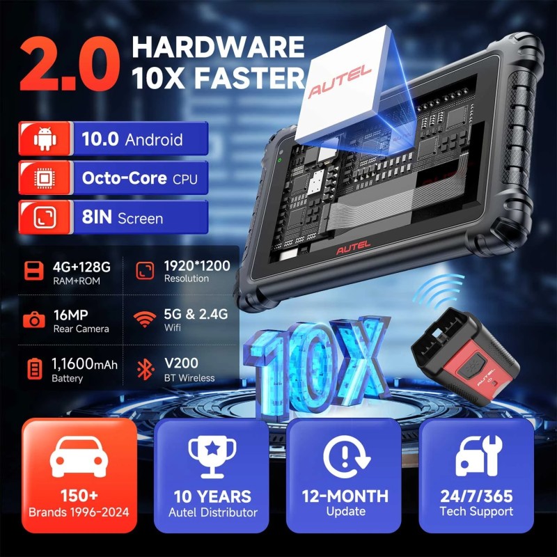 Autel Maxisys MS906 Pro-TS diagnostiikkalaite Android 10 8-tuuman näyttö 16MP kamera TPMS-tuki