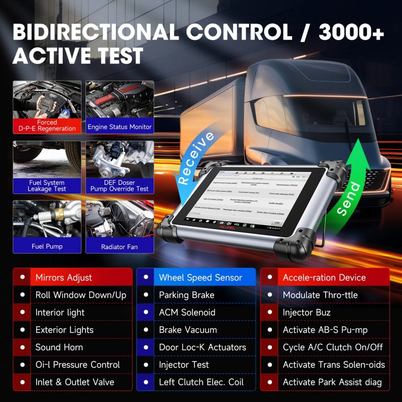 Autel Maxisys MS908CV II autodiagnostiikkalaite J2534 ECU-koodaus hyötyajoneuvoille