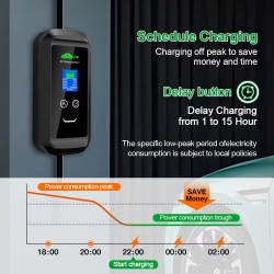ISIGMA 11kW 16A tyyppi 2 kannettava sähköauton laturi mobiilisovelluksella 5m kaapeli