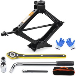 Kaksitonninen tunkkisarja saksitunkki räikkäavain pyöränmutteriavain hätäpakkaus säilytyspussilla