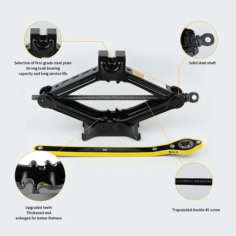 Kestävä kaksitonninen saksinostolle tarkoitettu räikkäavain kuusiokoloavain auton renkaanvaihtoon