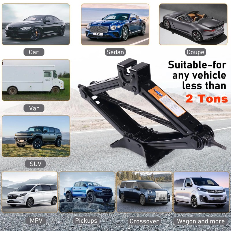 Kestävä kaksitonninen saksinostolle tarkoitettu räikkäavain kuusiokoloavain auton renkaanvaihtoon