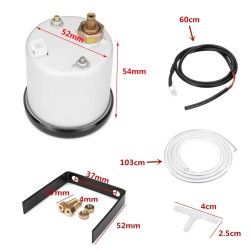 Turboahtimen ahtopainemittari 52 mm 12v -1–2 bar 7-värinen led-valaistus musta linssi