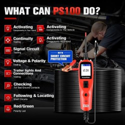 Autel PS100 monitoiminen ajoneuvopiiritesteri 6–30 V LCD-näytöllä ja 6 m jatkojohdolla