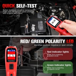 Autel PS100 monitoiminen ajoneuvopiiritesteri 6–30 V LCD-näytöllä ja 6 m jatkojohdolla