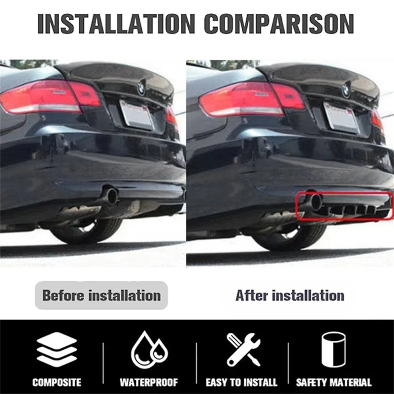 Takapuskurin yleismallinen diffuusori 5-siivekettä hain evätyyli ABS-muovi alahelma