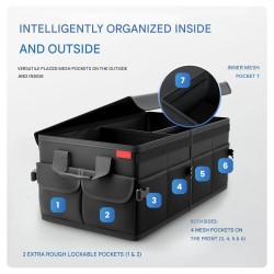 Laadukas kokoontaitettava tavaratilan järjestäjä tilava oxford-kangas useilla lokerolla liukumaton vettähylkivä