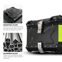 Moottoripyörän 45L takaboxi alumiininen kovakotelo lukittava vedenpitävä kiinnitysteline