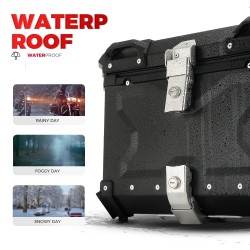 Moottoripyörän 45L takaboxi alumiininen kovakotelo lukittava vedenpitävä kiinnitysteline