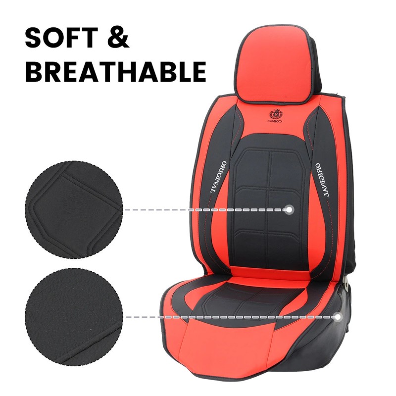 Yleismallinen viisipaikkainen auton istuinsuojasarja vedenpitävä hengittävä nahkasekoite helppo asennus
