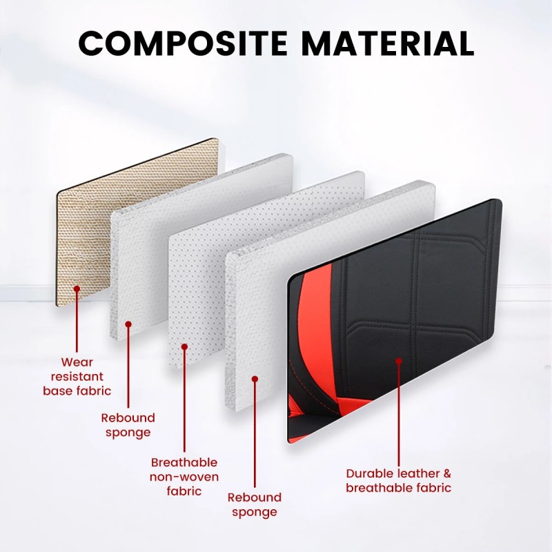 Yleismallinen viisipaikkainen auton istuinsuojasarja vedenpitävä hengittävä nahkasekoite helppo asennus