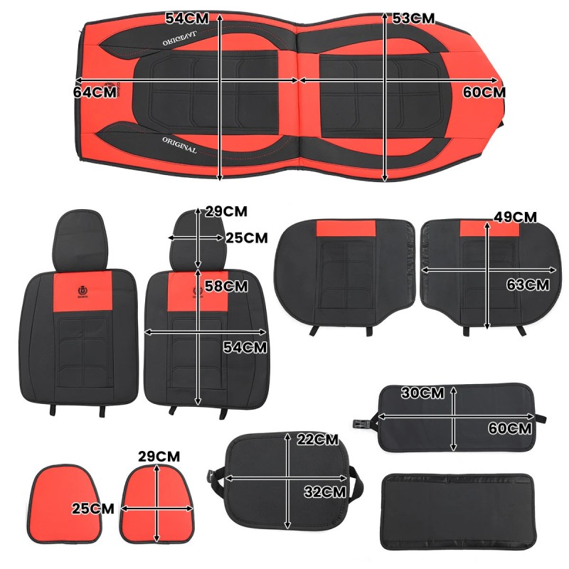 Yleismallinen viisipaikkainen auton istuinsuojasarja vedenpitävä hengittävä nahkasekoite helppo asennus