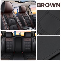 Yleismallinen viisipaikkainen auton istuinsuojasarja vedenpitävä hengittävä nahkasekoite helppo asennus
