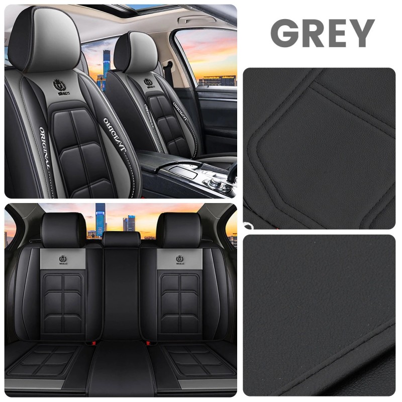 Yleismallinen viisipaikkainen auton istuinsuojasarja vedenpitävä hengittävä nahkasekoite helppo asennus