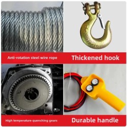 Sähkövinssi 12 V 1361 kg vetokyky 5 mm vaijeri kaukosäädin kompakti muotoilu