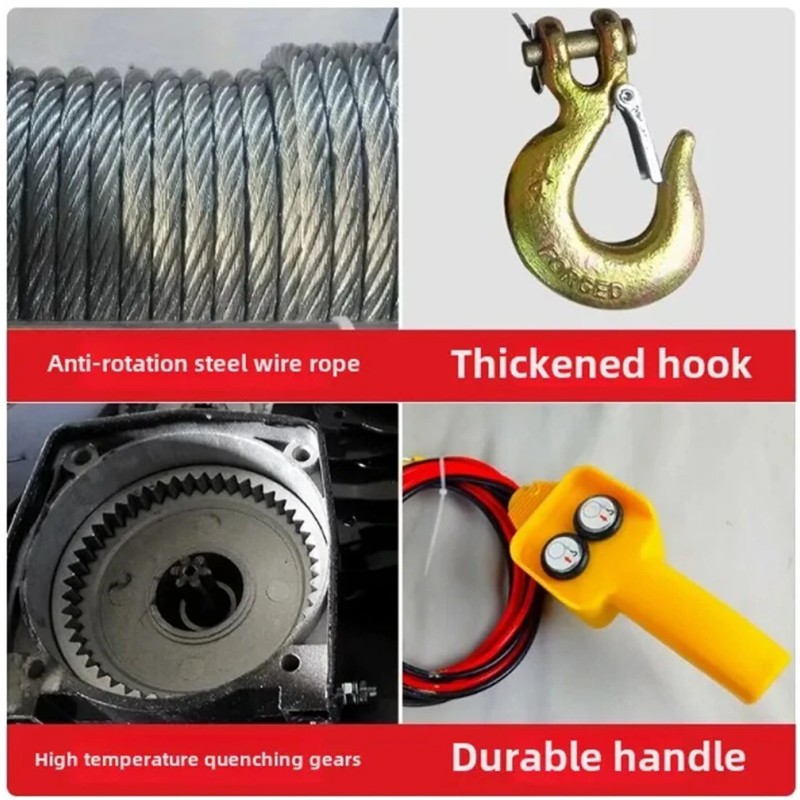 Sähkövinssi 12 V 1361 kg vetokyky 5 mm vaijeri kaukosäädin kompakti muotoilu