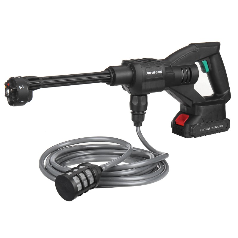 Autsome langaton kuusitoiminen korkeapainepesuri akulla viiden metrin letkulla ja vaahtopullolla